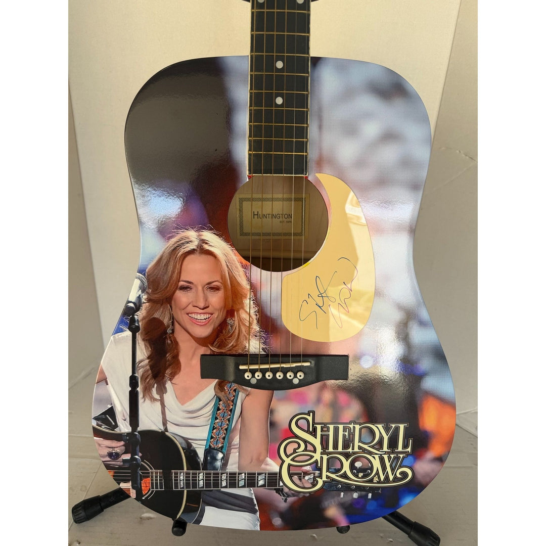 Sheryl Crow one of a kind acoustic guitar signed with proof.