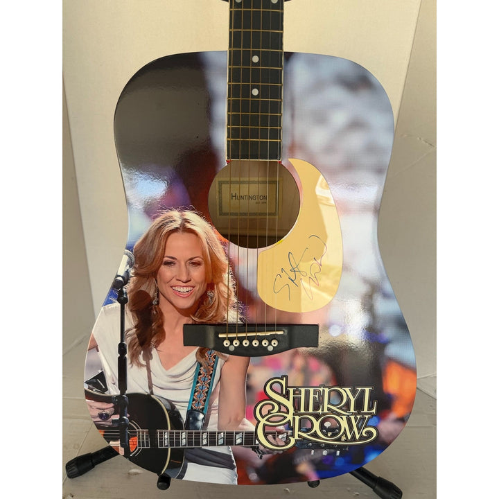 Sheryl Crow one of a kind acoustic guitar signed with proof.