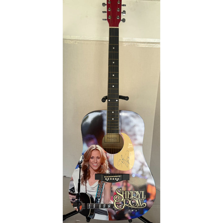 Sheryl Crow one of a kind acoustic guitar signed with proof.