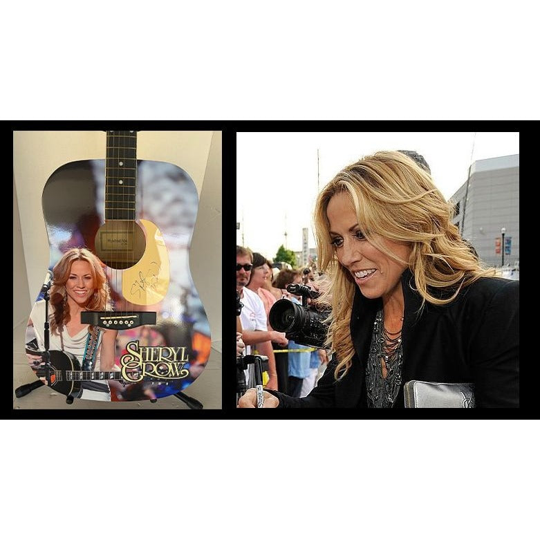 Sheryl Crow one of a kind acoustic guitar signed with proof.
