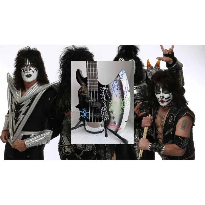 Gene Simmons Ace Frehley Peter Criss Paul Stanley Kiss One of a Kind electric guitar signed with proof