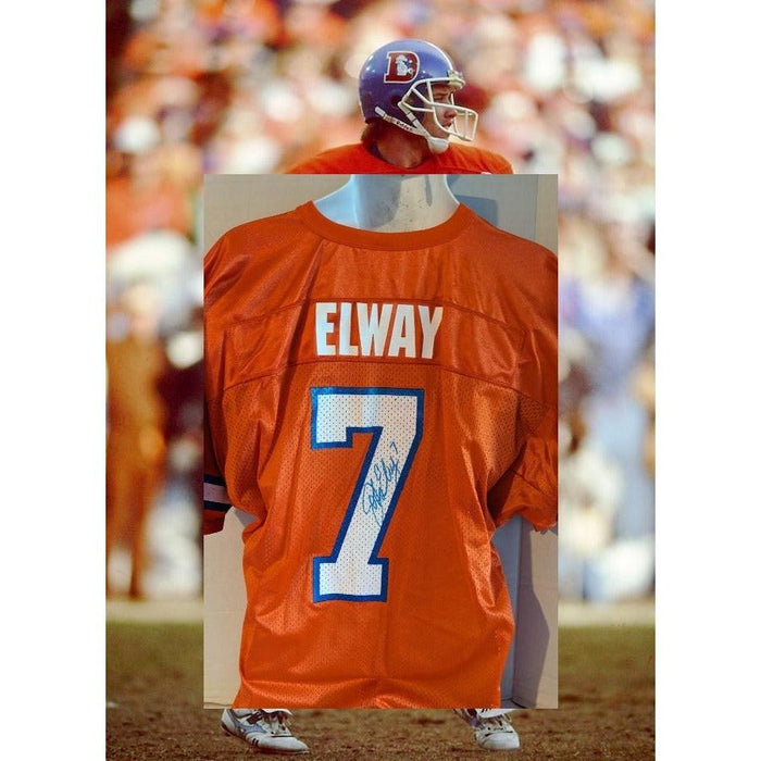 John Elway Denver Broncos jersey size xl signed with proof