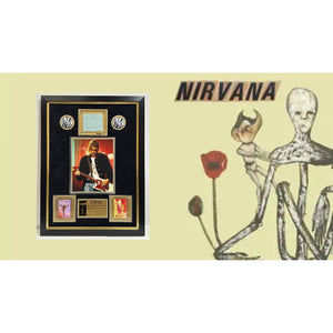 Kurt Cobain Nirvana vintage autograph book page signed with proof & museum quality frame  26x34.