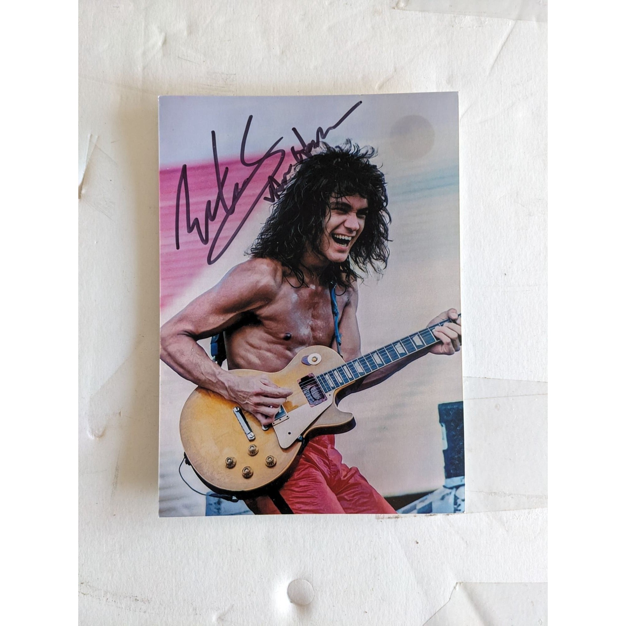 Eddie Van Halen 5x7 photo signed with proof