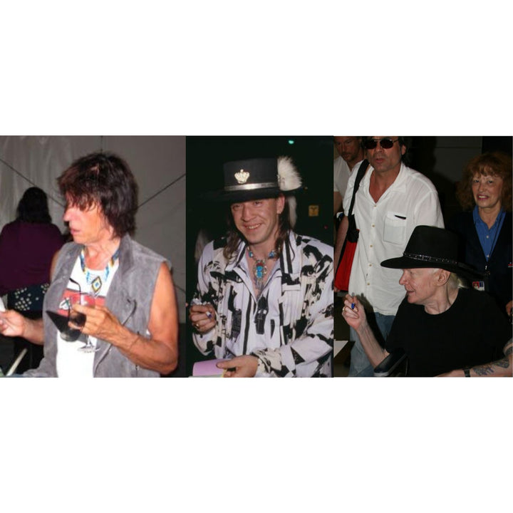 Vaughan Johnny, Stevie Ray, Winter Jeff Beck, Fender Stratocaster electric guitar signed with proof