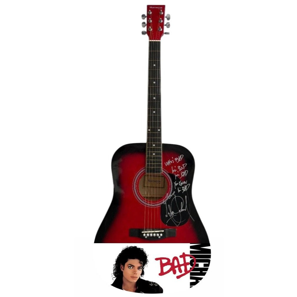 Michael Jackson signed with inscription One of a Kind full size acoustic guitar signed with proof.