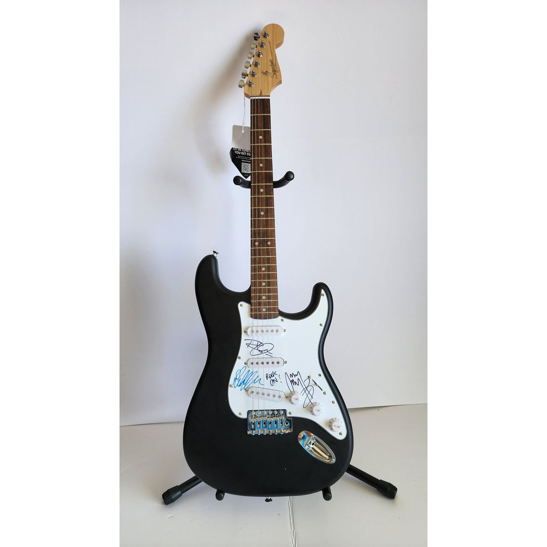 Jimmy Page , Robert Plant & John Paul Jones Led Zeppelin Fender Stratocaster electric guitar signed with proof