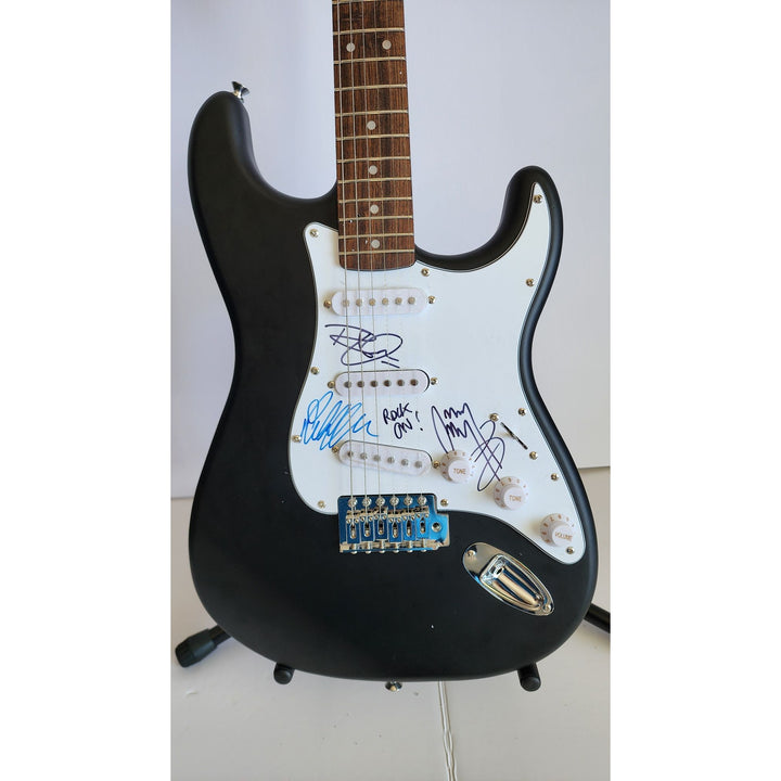 Jimmy Page , Robert Plant & John Paul Jones Led Zeppelin Fender Stratocaster electric guitar signed with proof