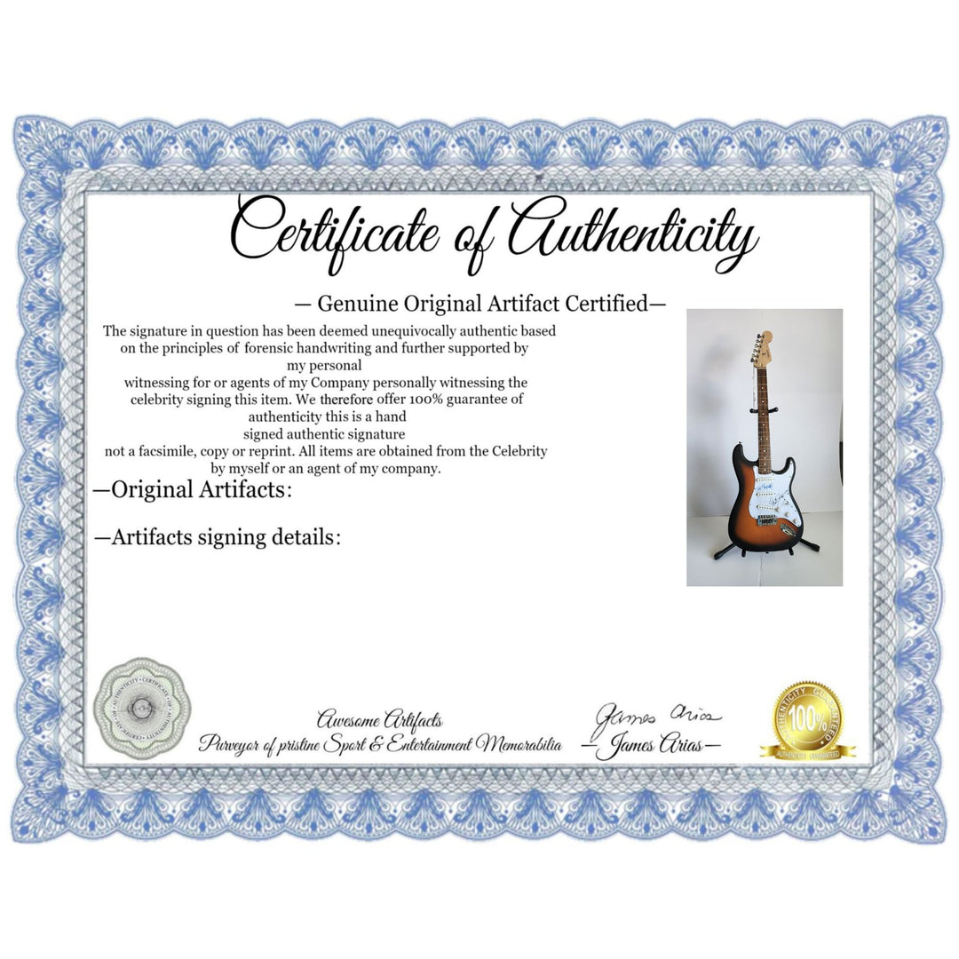 Paul Simon & Garfunkel authentic Fender Stratocaster electric guitar signed with proof