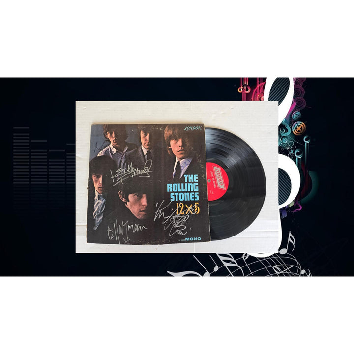 Rolling Stones Lp "12x5" Mick Jagger , Bill Wyman, Keith Richards, Charlie Watts Brian Jones signed with proof.