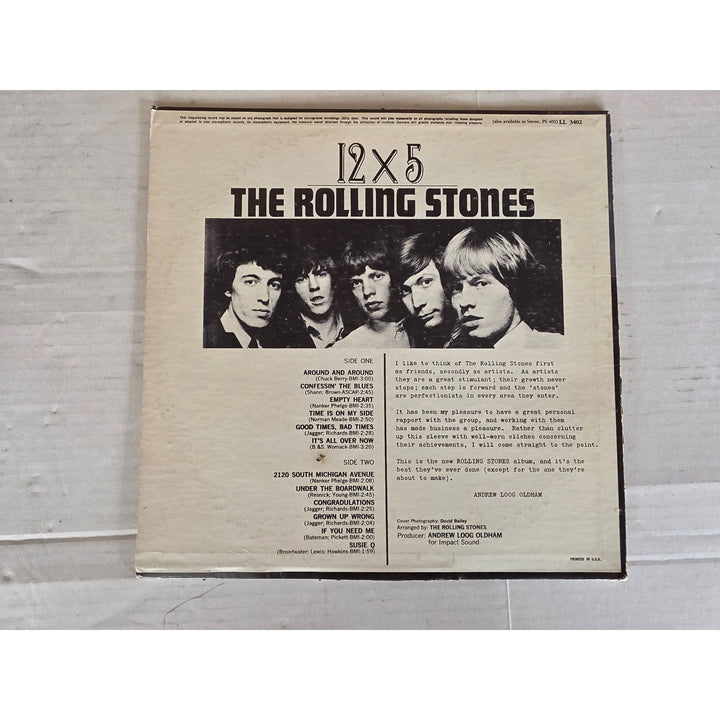 Rolling Stones Lp "12x5" Mick Jagger , Bill Wyman, Keith Richards, Charlie Watts Brian Jones signed with proof.