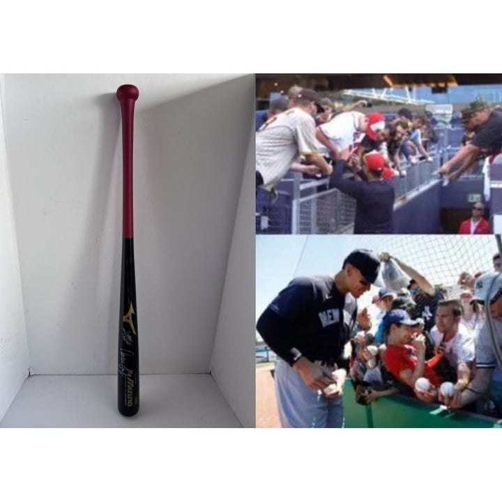 New York Yankees Aaron Judge Juan Soto Mizuno MLB game medal bat signed with proof