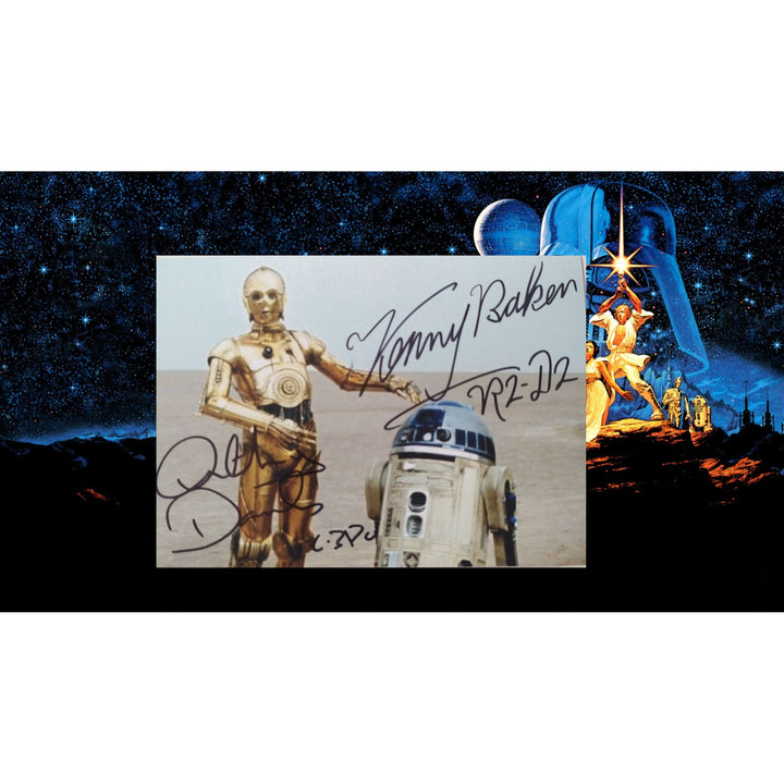 Kenny Baker, "R2-D2", Anthony Daniels, "C-3PO", Star Wars, 5x7 photo, signed, with proof