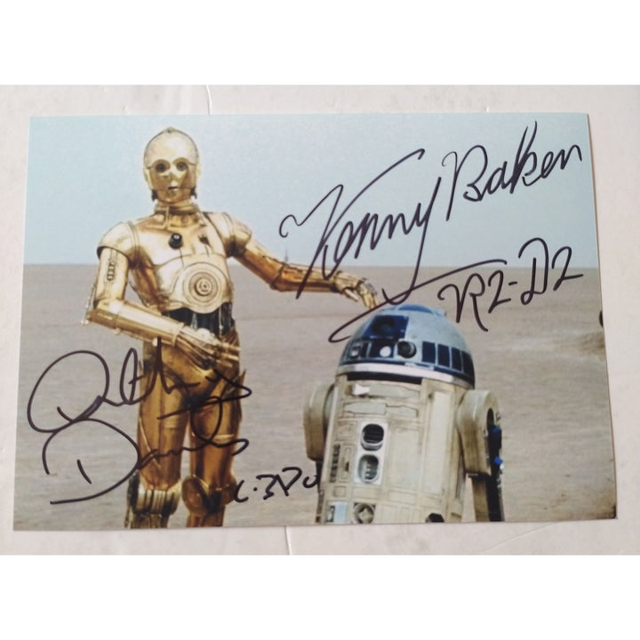 Kenny Baker, "R2-D2", Anthony Daniels, "C-3PO", Star Wars, 5x7 photo, signed, with proof