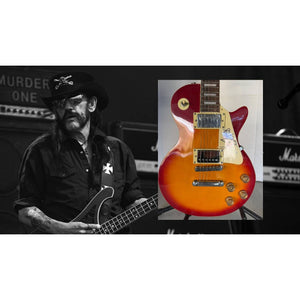 Lemmy Kilmister of Motorhead Les Paul vintage electric guitar signed with full provenance, photo proof and AI certification 