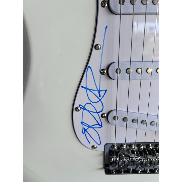 Rage Against the Machine electric guitar signed by Zack de la Rocha Tom Morello Tim Commerford Brad Wilk with proof