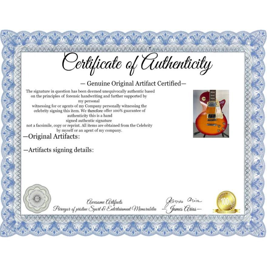 George Harrison of Beatles and Traveling Wilburys Les Paul vintage electric guitar signed with full provenance,  proof and AI certification..