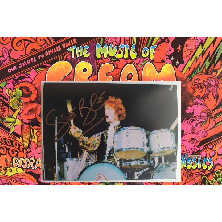 Ginger Baker legendary cream drummer 5x7 photo signed with proof