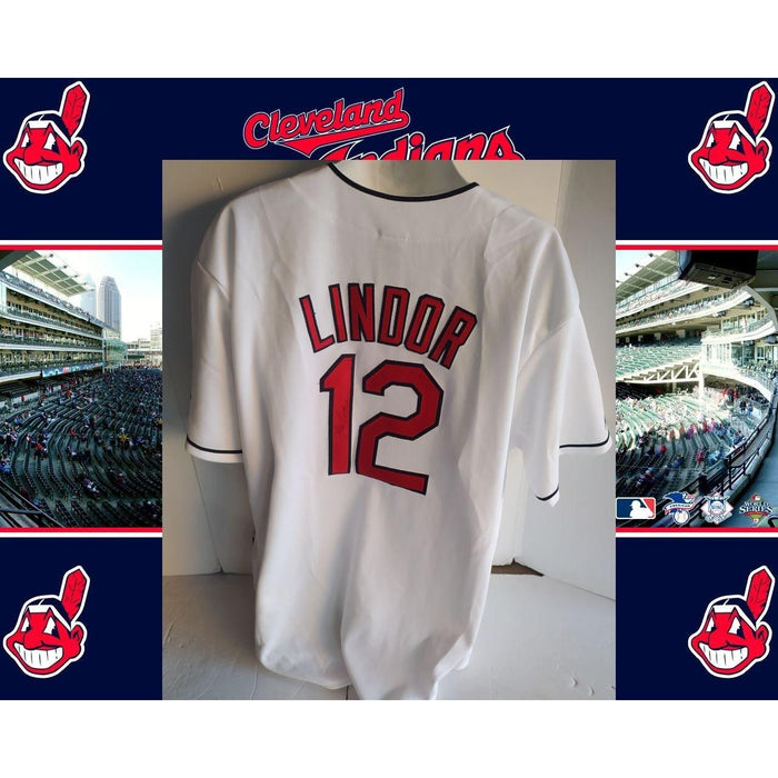 Francisco Lindor Cleveland Indians game model jersey signed with proof