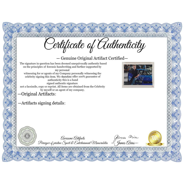 Paul Walker " Fast and the Furious",5x7 photo signed with proof - Awesome Artifacts