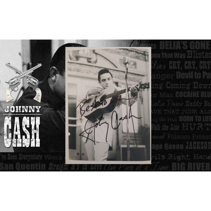 Johnny Cash "The Man In Black " 5x7 photo signed with proof