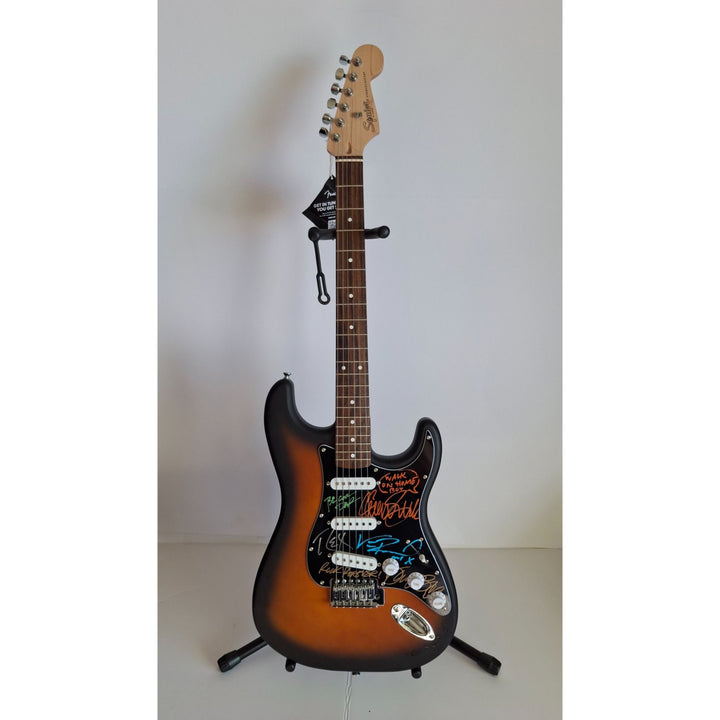 Dimebag Darrel Abbott, Vinnie Paul, Phil Anselmo, Rex Brown & Charlie Benante (Pantera) Fender Stratocaster electric guitar signed with proof