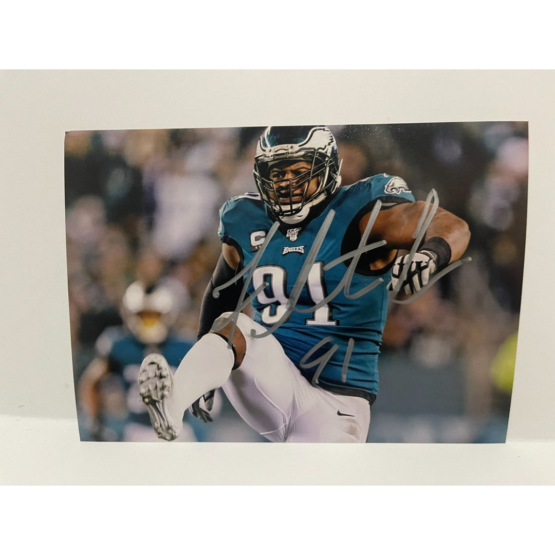 Fletcher Cox Philadelphia Eagles 5x7 photo signed with proof with free acrylic frame