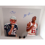 Load image into Gallery viewer, Tom Brady and Michael Jordan 16 x 20 photo signed with proof
