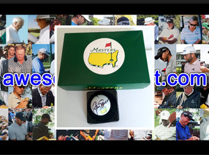 Jack Nicklaus Masters logo golf ball signed with proof