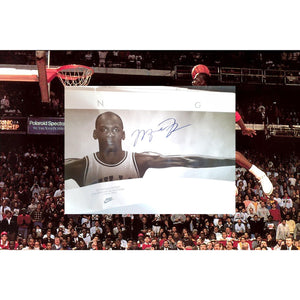 Michael Jordan Wings poster signed with proof