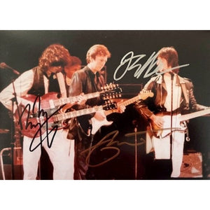 Jimmy Page Eric Clapton and Jeff Beck 5 by 7 photo signed with proof