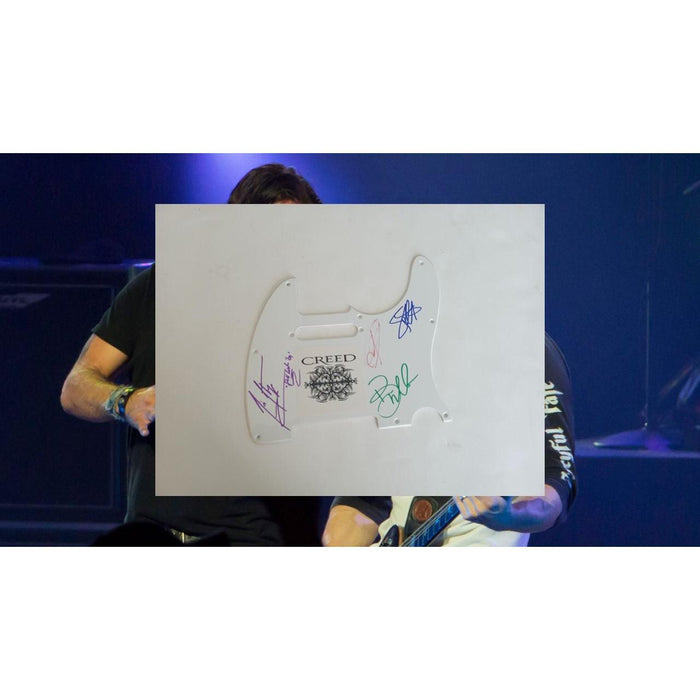 Scott Stapp Mark Tremonti Brian Marshall Scott Phillips Creed guitar pickguard signed with proof