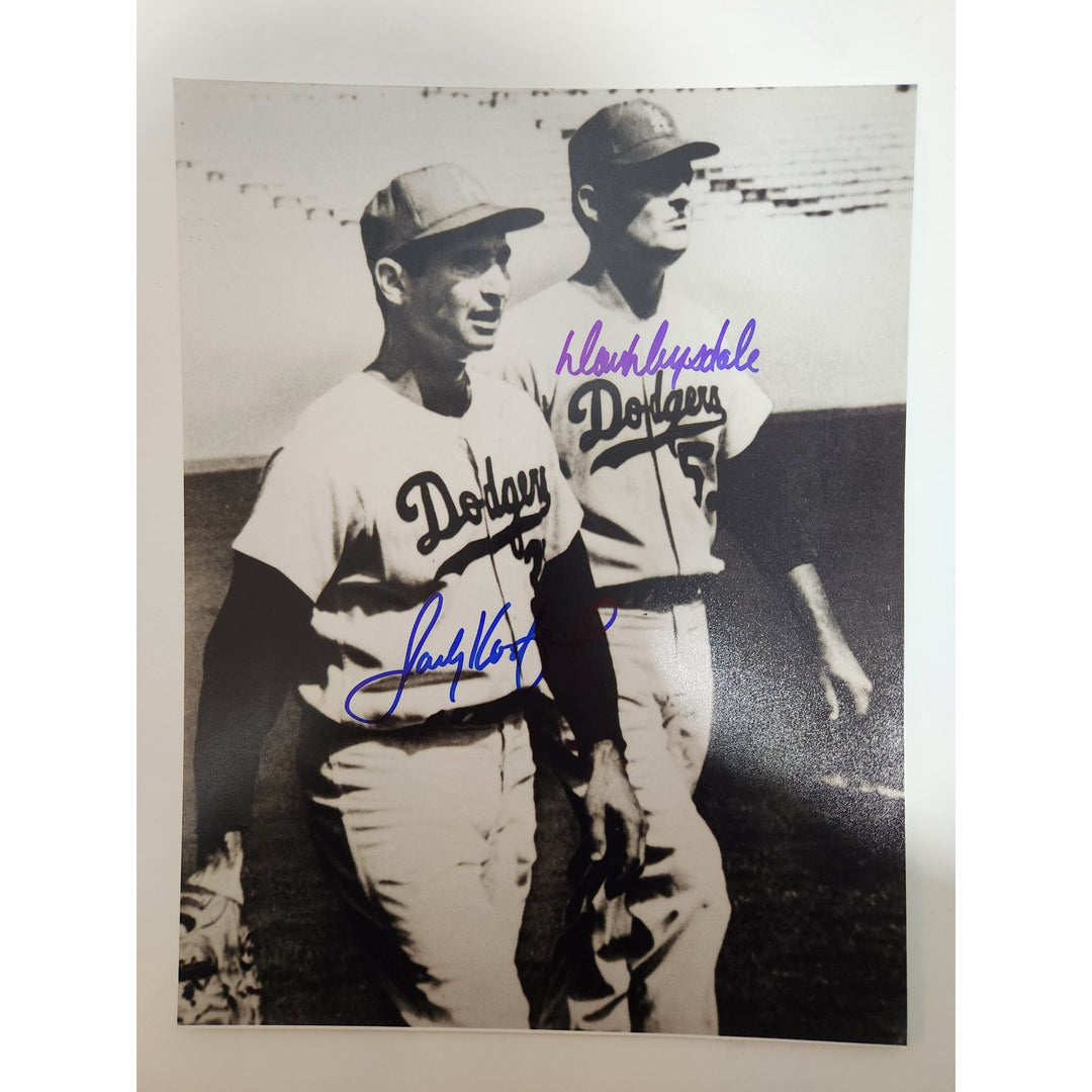 Don Drysdale Sandy Koufax 11x17 photo signed