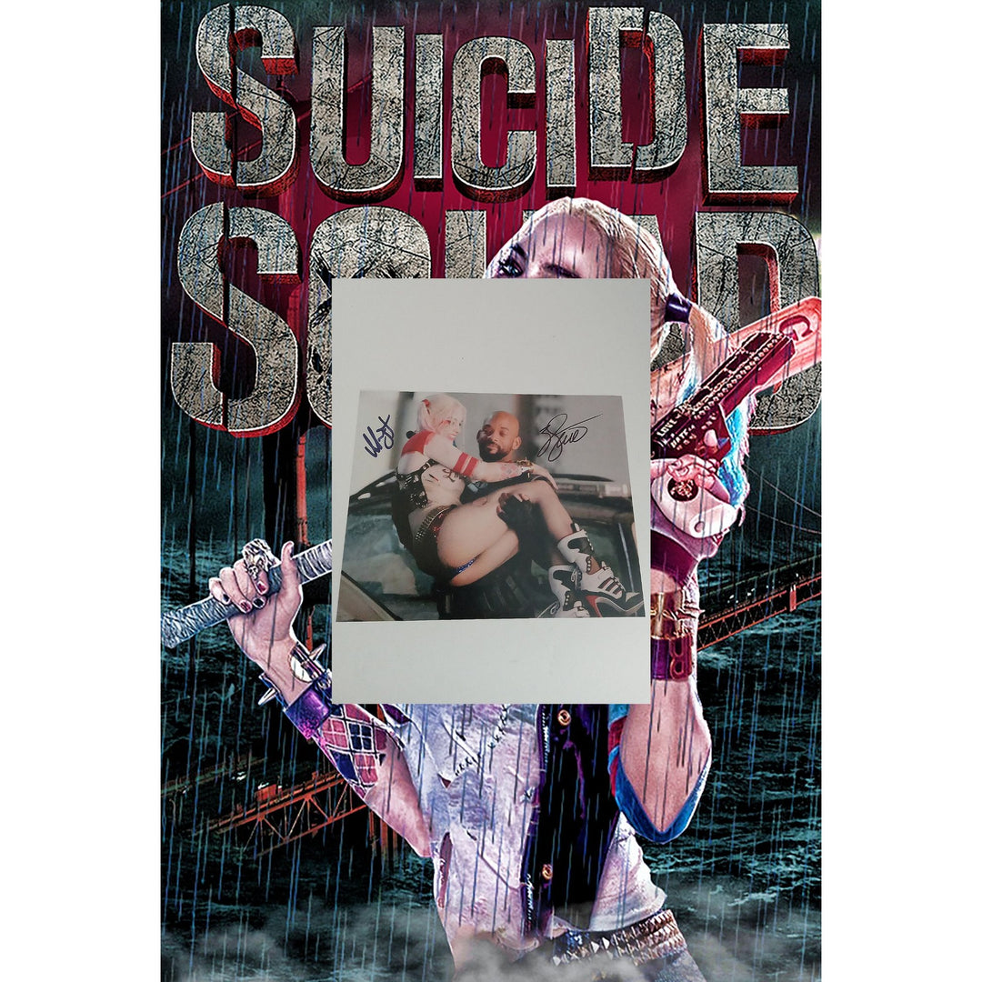 Suicide Squad Margot Robbie Will Smith a 10 signed photo with proof - Awesome Artifacts 