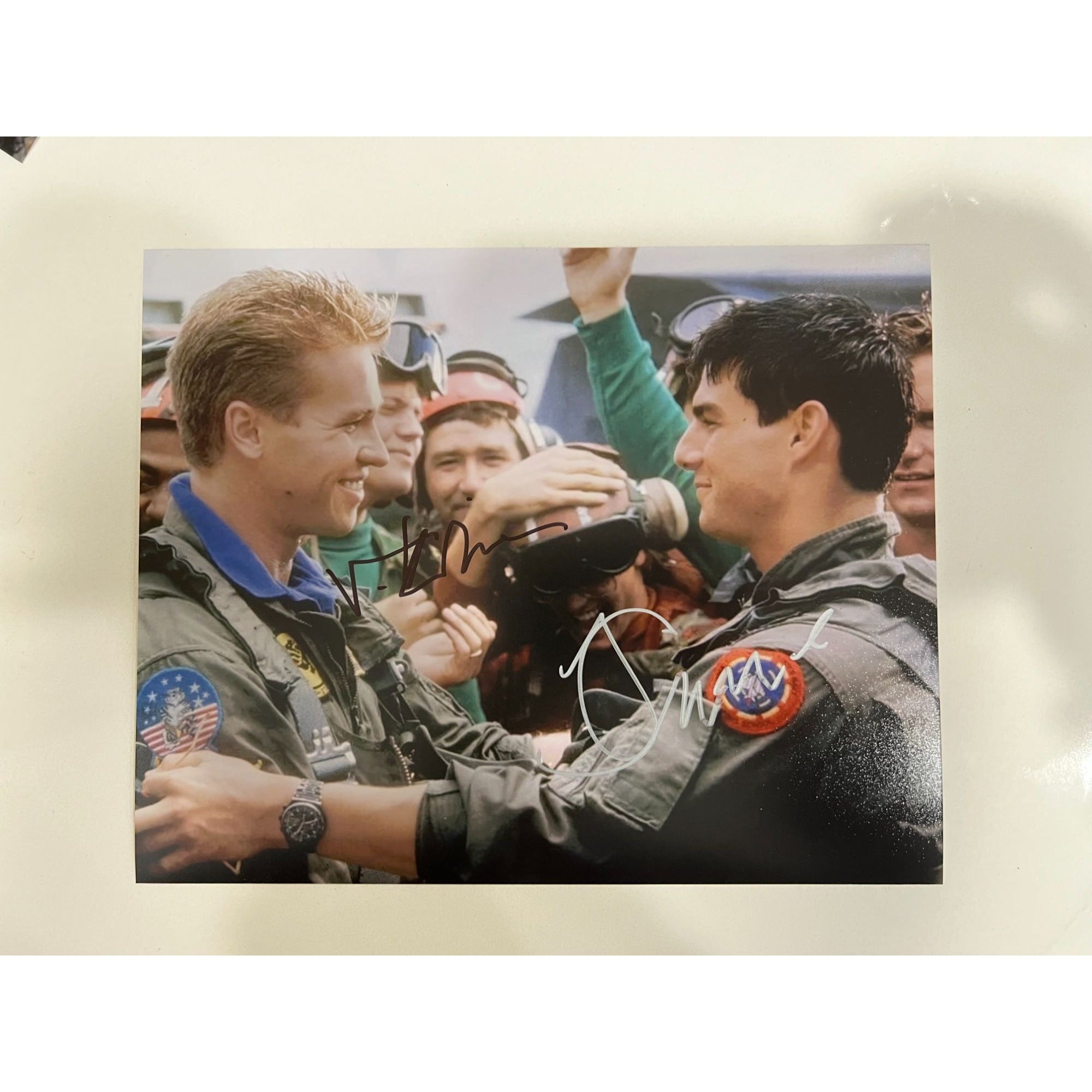 Top Gun Tom Cruise and Val Kilmer 8X10 signed with proof
