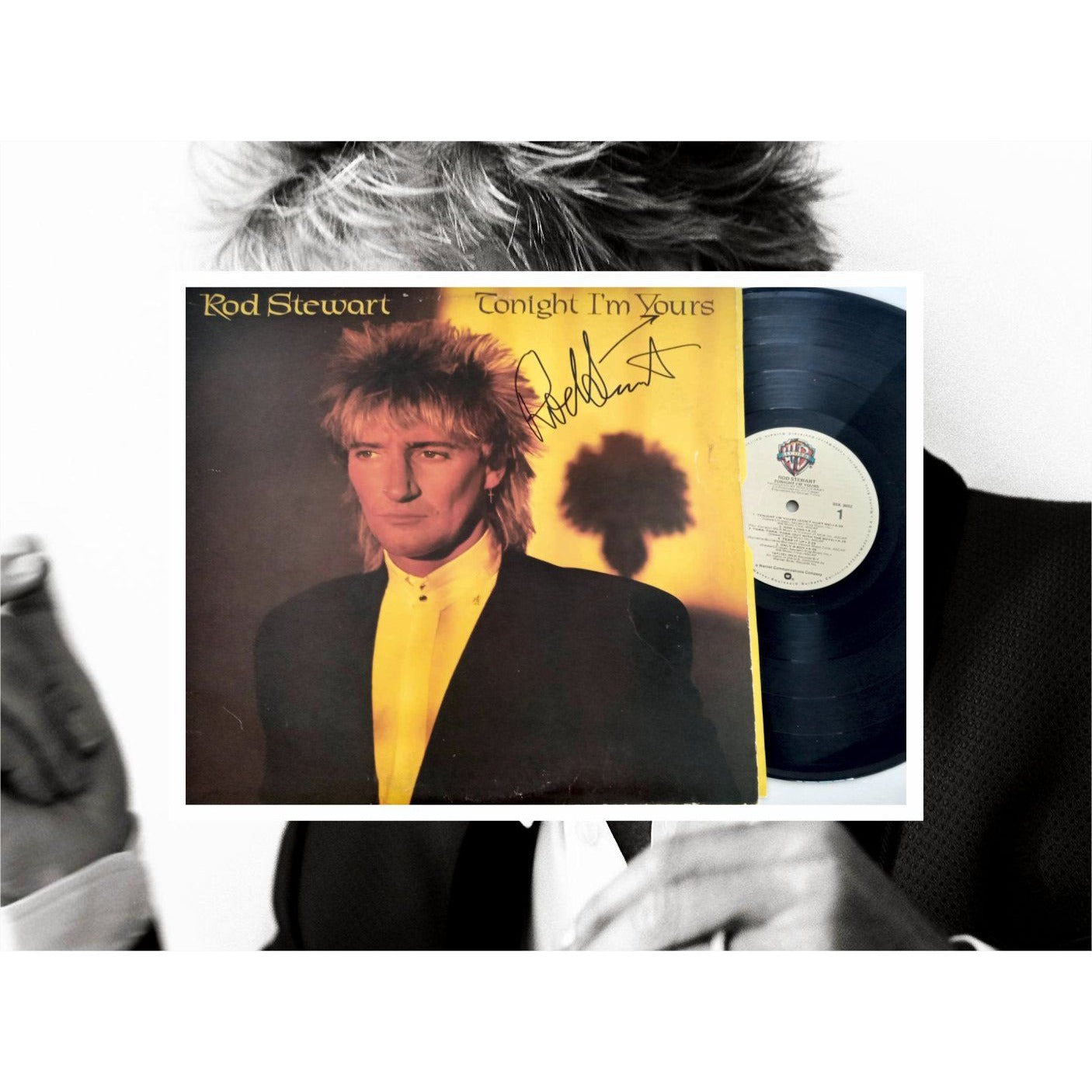 Rod Stewart Tonight I'm Yours LP signed with proof - Awesome Artifacts 