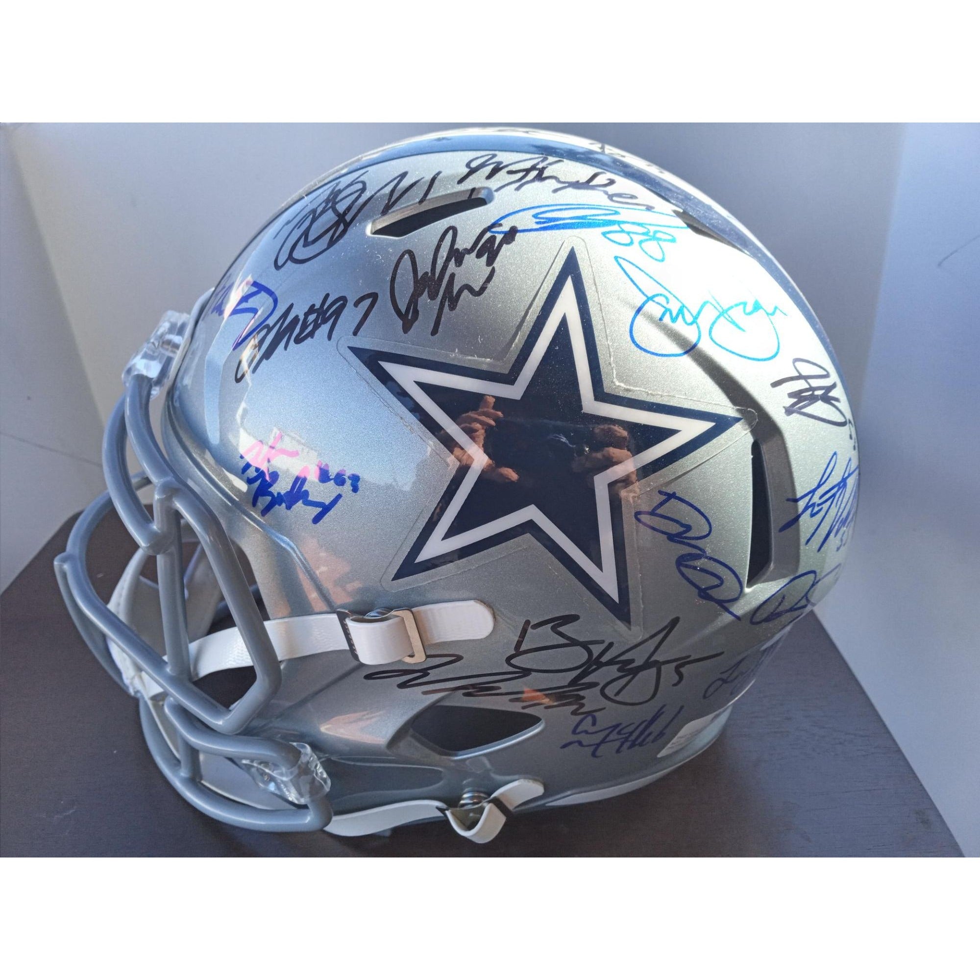 Tony Pollard Dallas Cowboys Autographed OFA Mini Helmets (Fanatics)