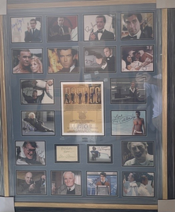 Sean Connery, Roger Moore, Daniel Craig, James Bond 007 cast signed  and framed with proof