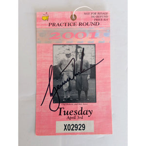2001 Tiger Woods Masters Golf ticket signed with proof