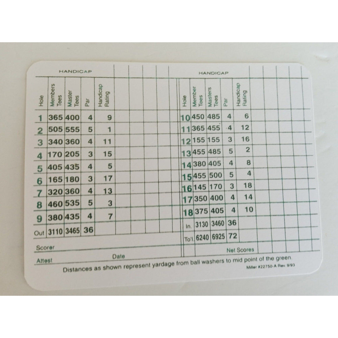 Tom Watson Masters signed golf score card with proof - Awesome Artifacts 