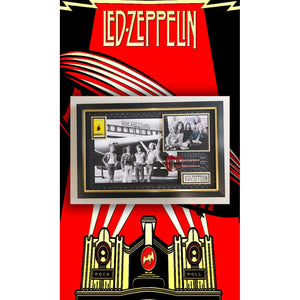 Led Zeppelin John Bonham Jimmy Page Robert Plant John Paul Jones signed and framed 24x35
