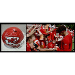 Load image into Gallery viewer, Patrick Mahomes Riddell Speed Authentic Kansas City Chiefs helmet signed with proof with free acrylic display case
