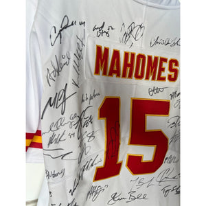 Awesome Artifacts Patrick Mahomes Andy Reid Travis Kelce 2022-23 Kansas City Chiefs Authentic Patrick Mahomes Jersey Signed with Proof by Awesome Artifact