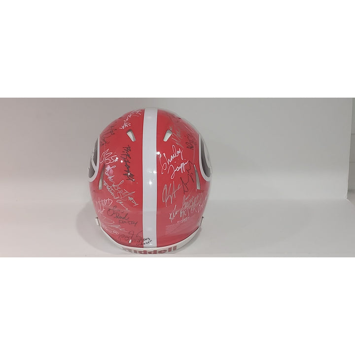 Georgia Bulldogs 30 all-time greats Riddell pro model helmet signed with proof free case