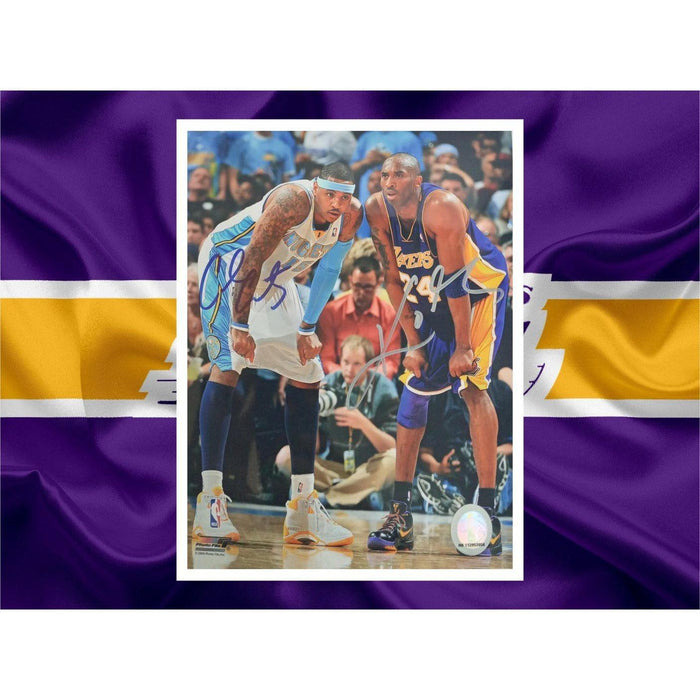 Kobe Bryant and Carmelo Anthony 8 by 10 photo signed with proof