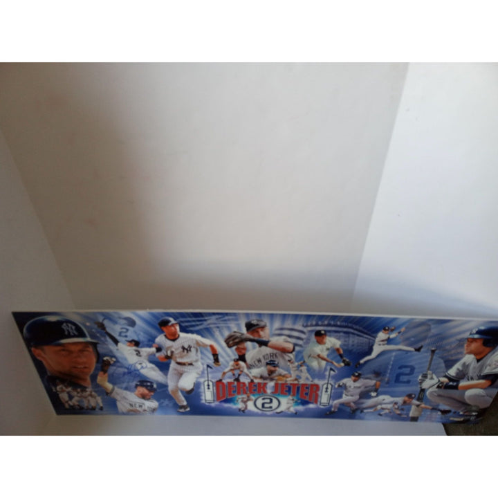 Derek Jeter 35 x 10 mounted photo signed with proof