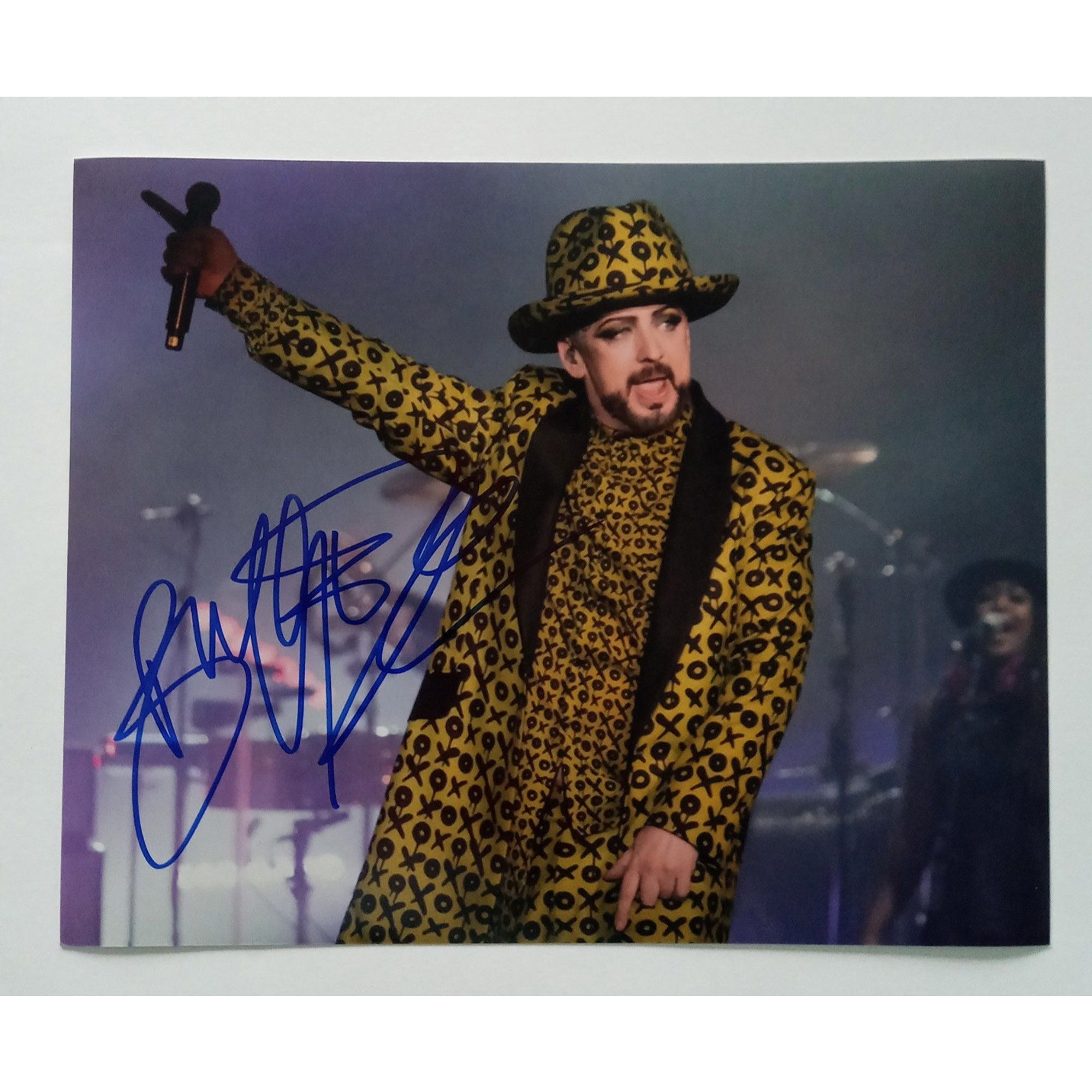 George O'Dowd Culture Club Boy George 8 by 10 signed photo with proof