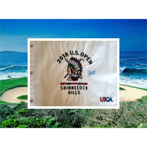 Bruce Koepka US Open golf pin flag signed with proof