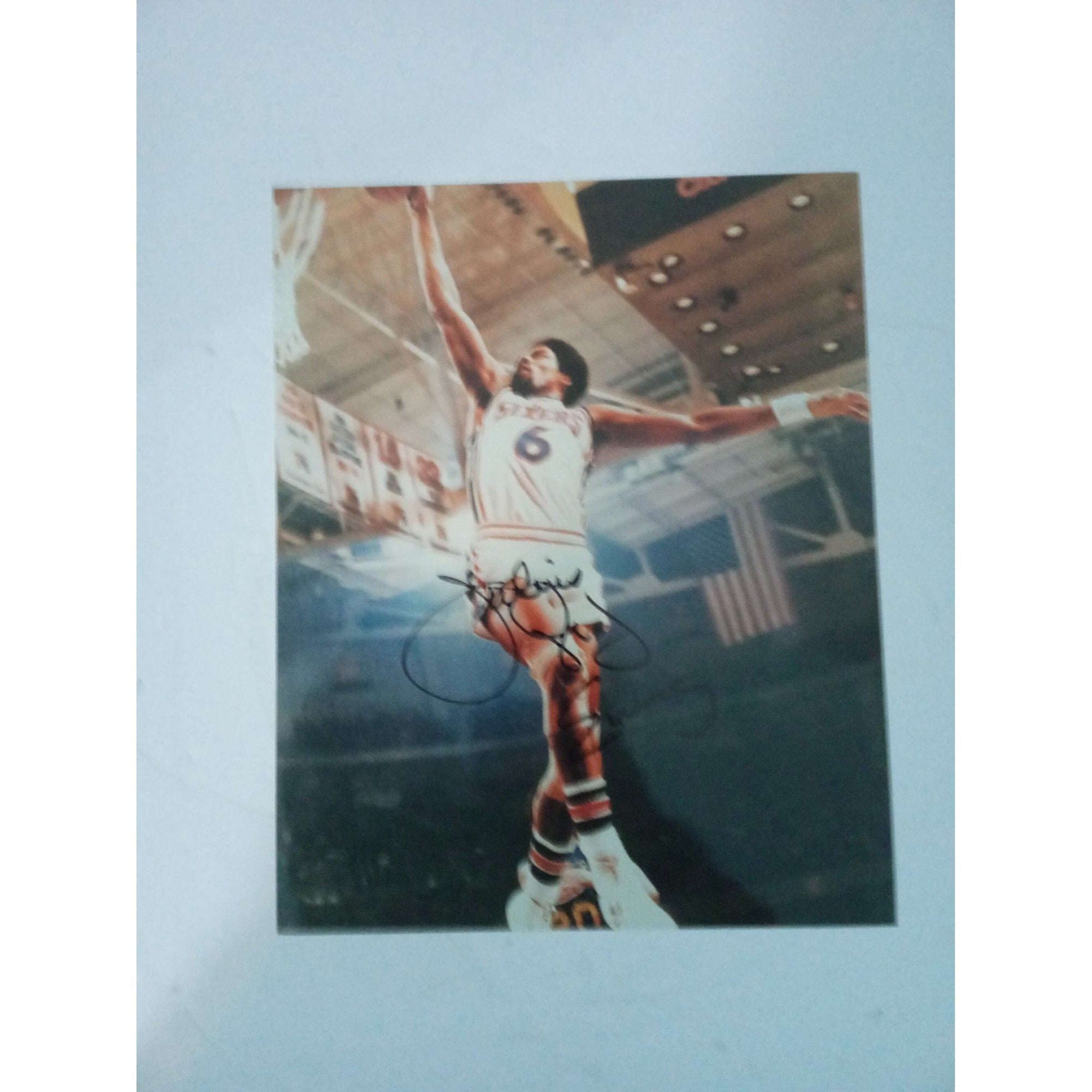 Julius "Dr. J" Erving 8x10 photo signed with proof