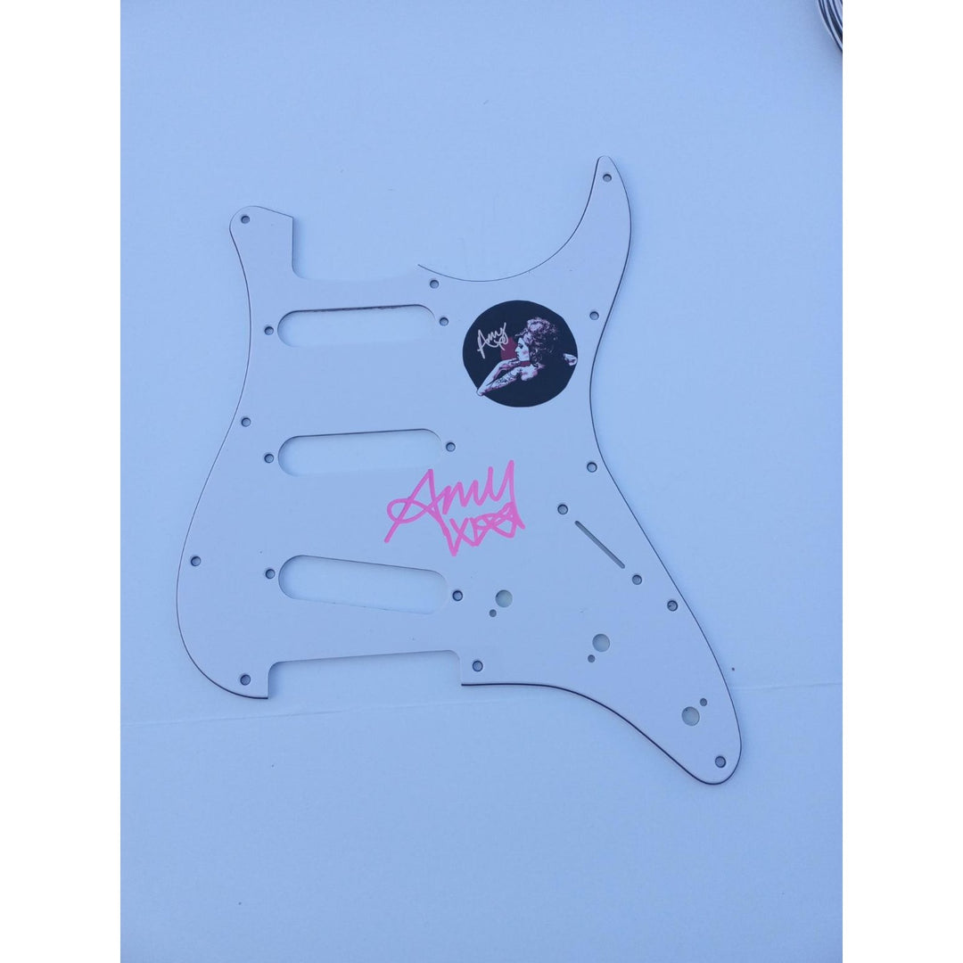 Amy Winehouse electric guitar pickguard signed with proof